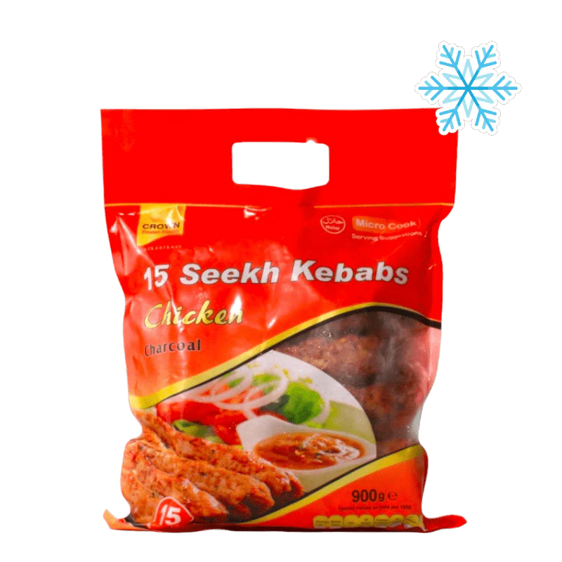 Crown 15 Seekh Kebabs (Chicken) 900Gm (15 Pieces)