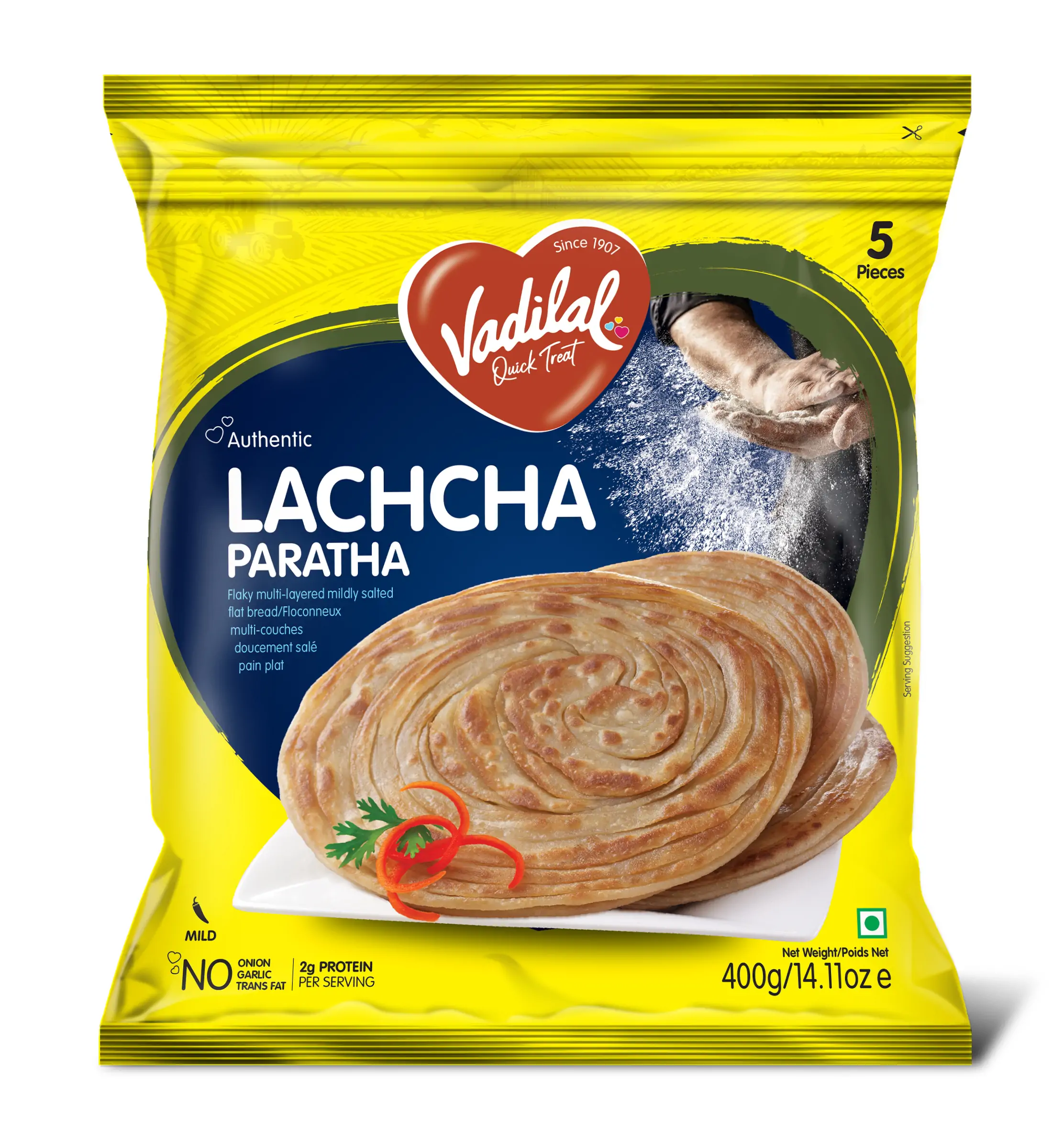Vadilal Frozen Lachcha Paratha 400Gm (5 Pieces)