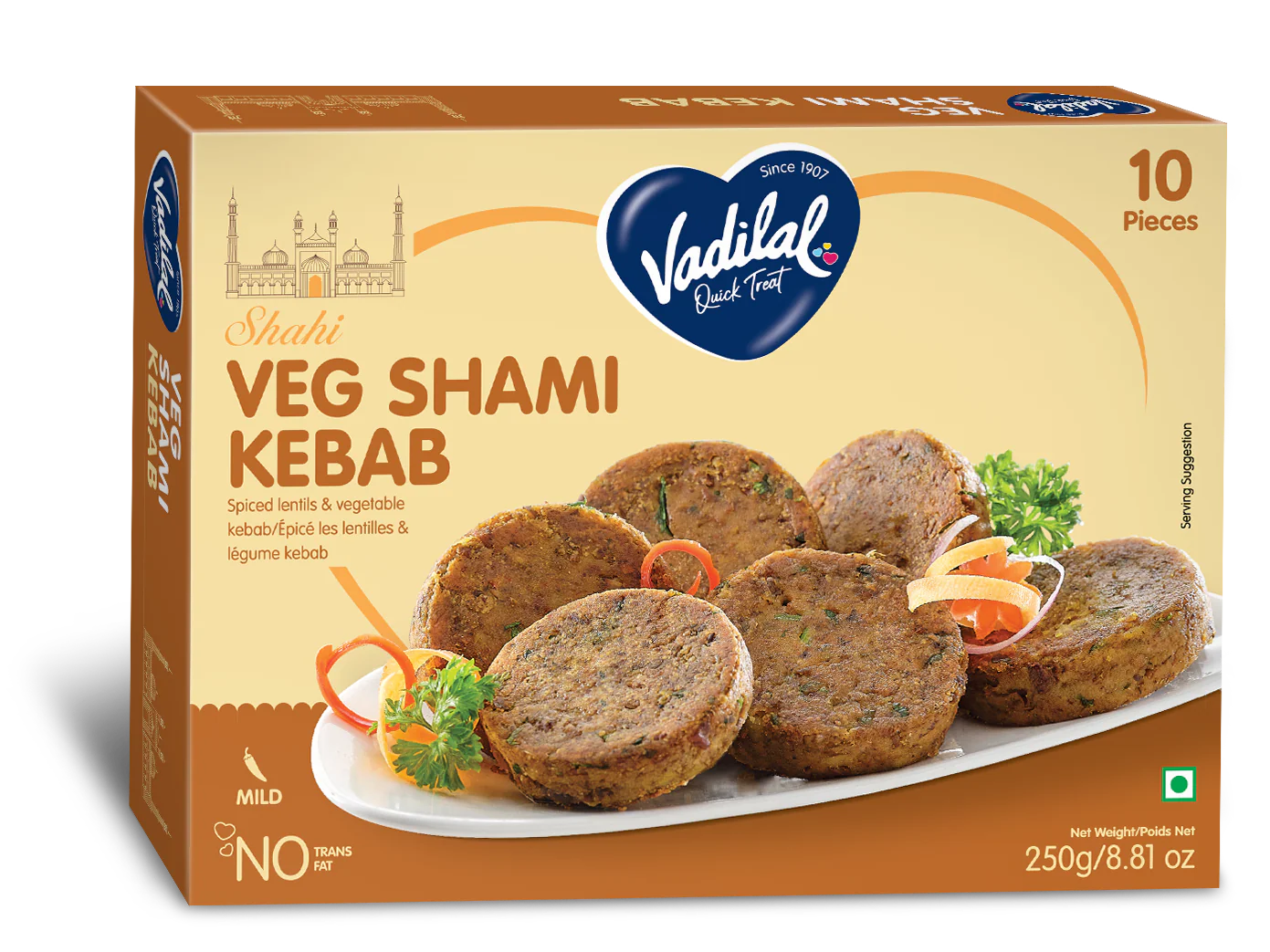 Vadilal Veg Shami Kebab 250Gm (10 Pieces)