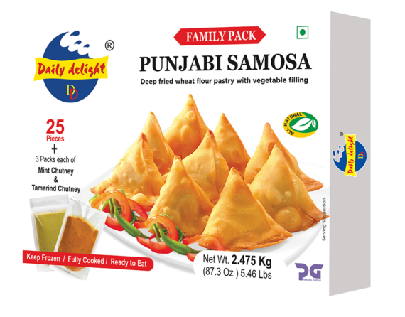Daily Delight Frozen Punjabi Samosa 2.475Kg (25 Pieces)