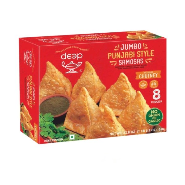 Deep Frozen Jumbo Punjabi Samosa 648Gm (8 Pieces)